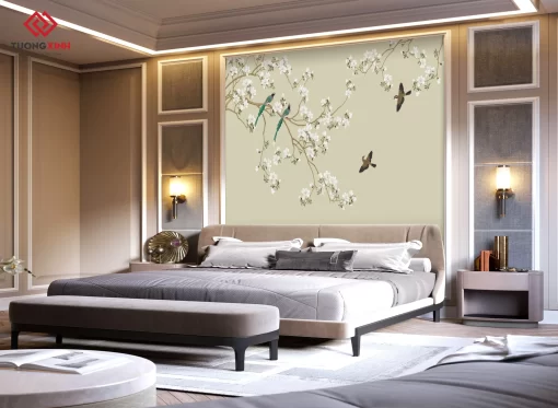 Tranh dán tường 3D phong cách indochine TDT1375