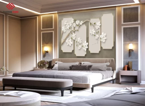 Tranh dán tường 3D phong cách indochine TDT1376