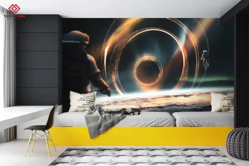 Tranh dán tường 3D vũ trụ rộng lớn TDT1249