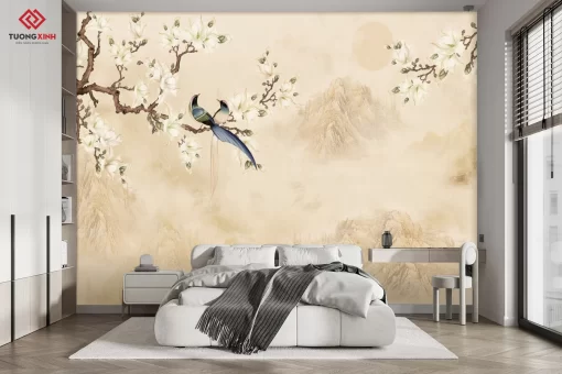 Tranh dán tường 3D phong cách indochine TDT1378