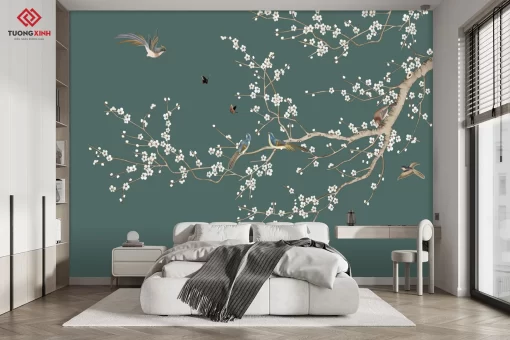 Tranh dán tường 3D phong cách indochine TDT1379