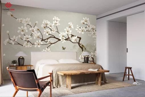 Tranh dán tường 3D phong cách indochine TDT1380