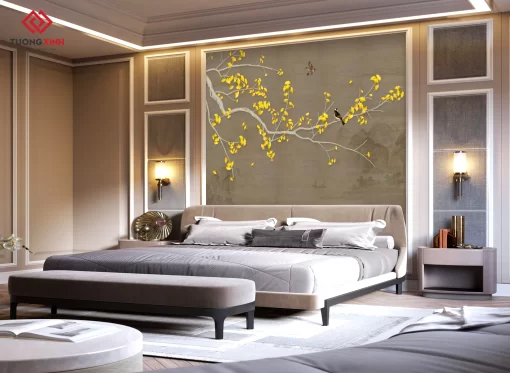 Tranh dán tường 3D phong cách indochine TDT1381