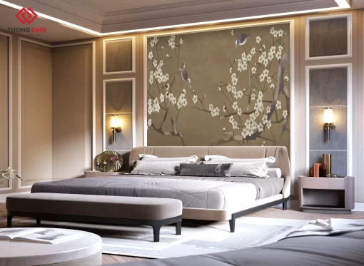 Tranh dán tường 3D phong cách indochine TDT1382