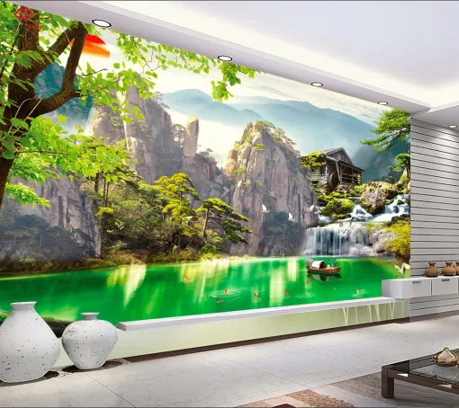 Tranh dán tường 3D phong cảnh thiên nhiên TDT1487