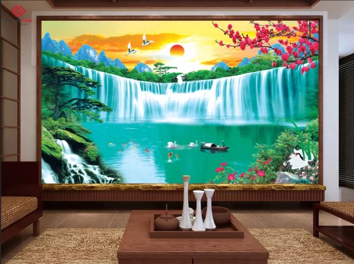 Tranh dán tường 3D phong cảnh thiên nhiên TDT1488