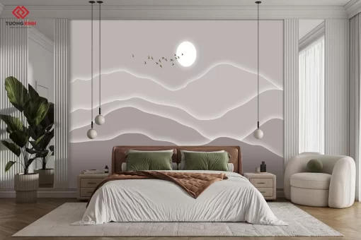 Tranh dán tường 3D phong cách tối giản TDT1387