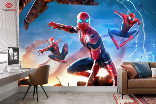 Tranh dán tường 3D người nhện Spider Man TDT1201
