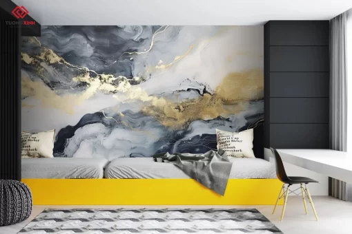 Tranh dán tường 3D trang trí phòng khách TDT1390