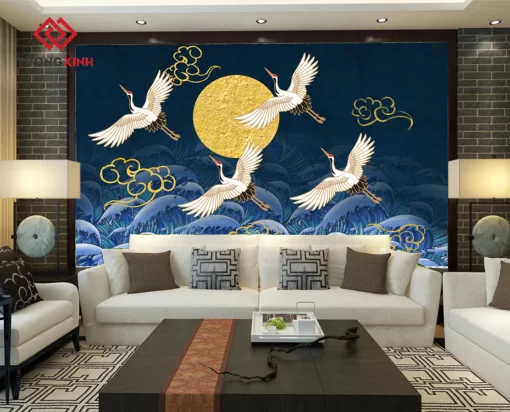 Tranh dán tường 3D phong cách indochine TDT1492