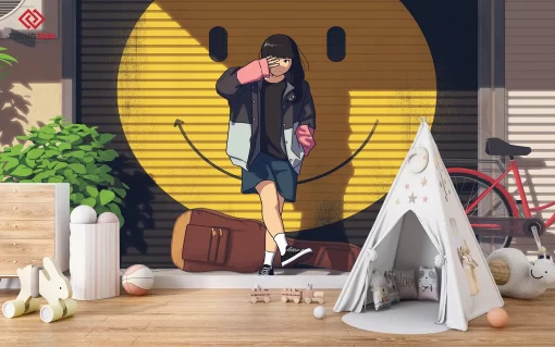 Tranh dán tường 3D hoạt hình Anime TDT1264