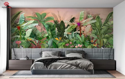 Tranh dán tường 3D rừng cây nhiệt đới TDT1393