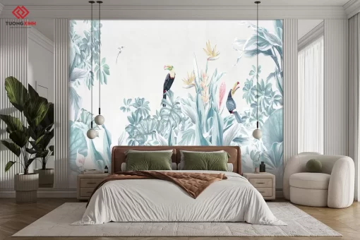 Tranh dán tường 3D rừng cây nhiệt đới TDT1398