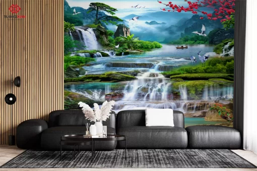 Tranh dán tường 3D phong cảnh thiên nhiên TDT1423