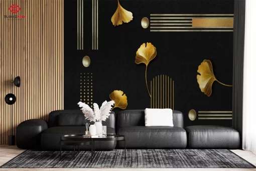 Tranh dán tường 3D lá cây nghệ thuật TDT1508