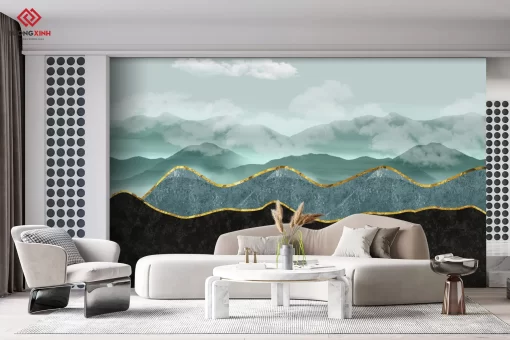 Tranh dán tường 3D trừu tượng nghệ thuật TDT1509