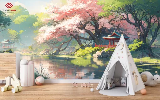 Tranh dán tường 3D phong cảnh thiên nhiên TDT1281