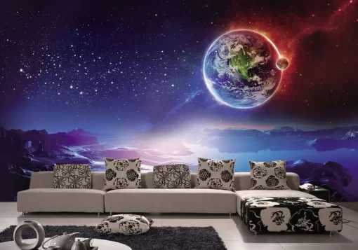 Tranh dán tường 3D vũ trụ rộng lớn TDT1004