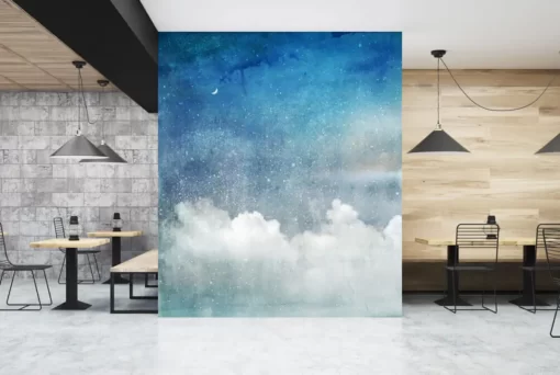 Tranh dán tường 3D phong cảnh bầu trời sao TDT930