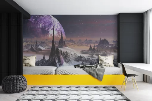 Tranh dán tường 3D phong cảnh bầu trời sao TDT1001