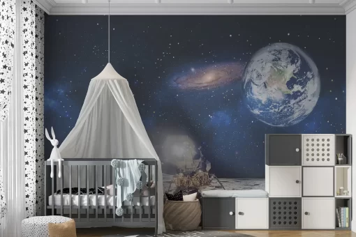 Tranh dán tường 3D vũ trụ rộng lớn TDT995