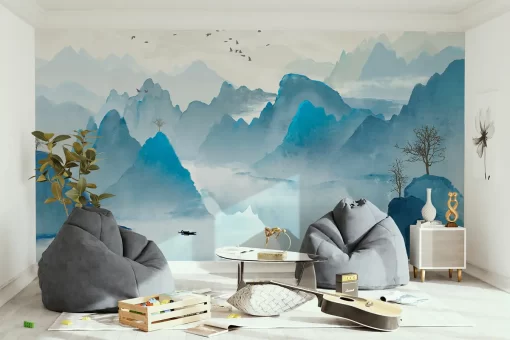 Tranh dán tường 3D phong cảnh đồi núi TDT1037