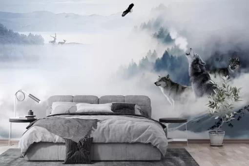 Tranh dán tường 3D động vật hoang dã TDT953