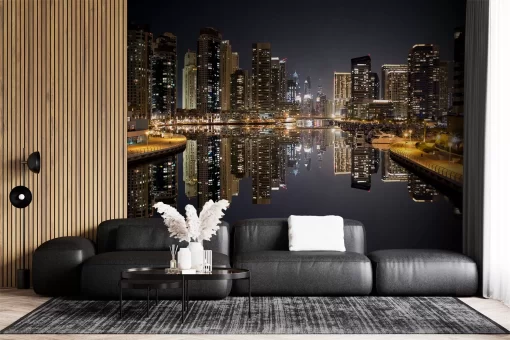 Tranh dán tường 3D phong cảnh thành phố hiện đại TDT1057