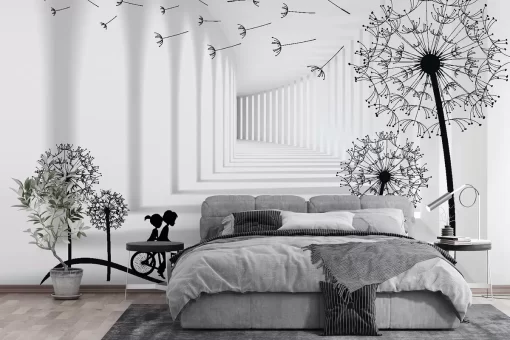 Tranh dán tường 3D tạo chiều sâu mở rộng không gian TDT1019