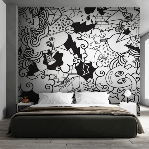 Tranh dán tường 3D phong cách graffiti TDT937