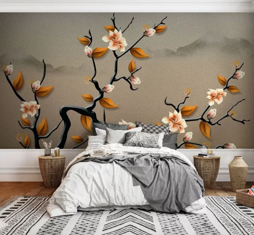 Tranh dán tường 3D phong cách indochine TDT1043