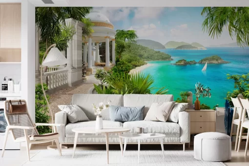 Tranh dán tường 3D phong cảnh biển TDT804