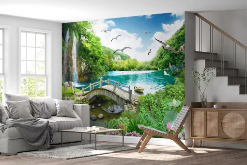 Tranh dán tường 3D phong cảnh thiên nhiên TDT805