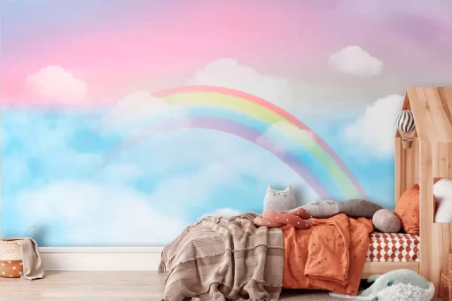 Tranh dán tường 3D bảy sắc cầu vồng TDT919