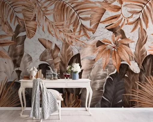 Tranh dán tường 3D lá cây nghệ thuật TDT807