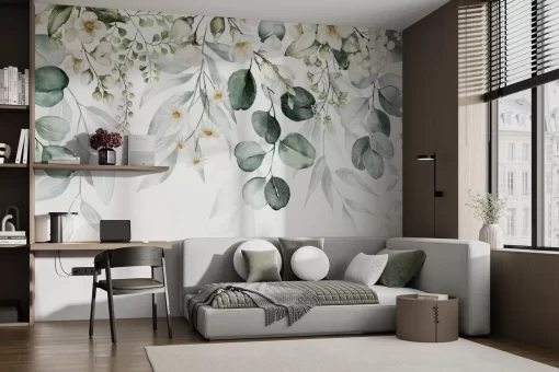 Tranh dán tường 3D hoa lá nghệ thuật TDT602