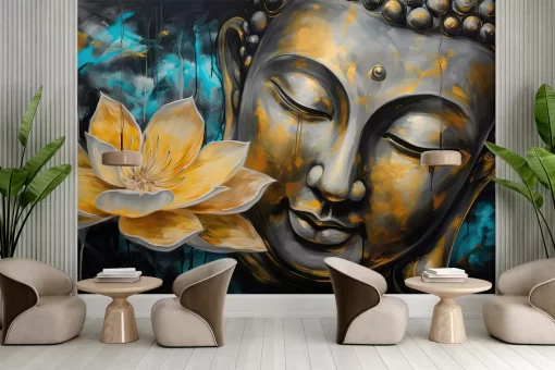 Tranh dán tường 3D Phật Giáo TDT1034