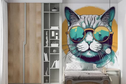 Tranh dán tường 3D động vật cool ngầu TDT951