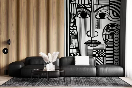 Tranh dán tường 3D trừu tượng nghệ thuật TDT1060