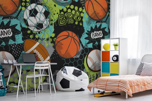 Tranh dán tường 3D quả bóng thể thao TDT970