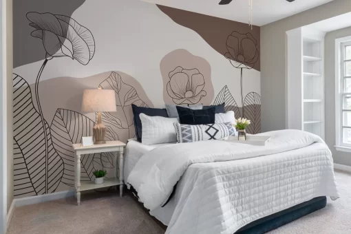 Tranh dán tường 3D hoa lá nghệ thuật TDT906