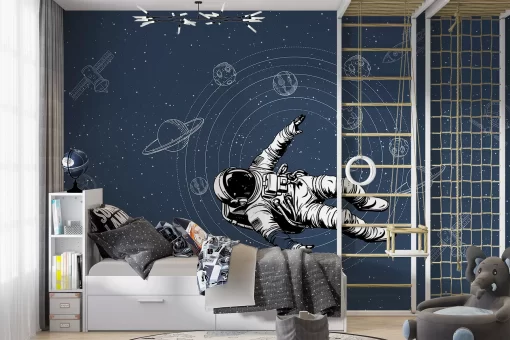Tranh dán tường 3D phi hành gia TDT1008