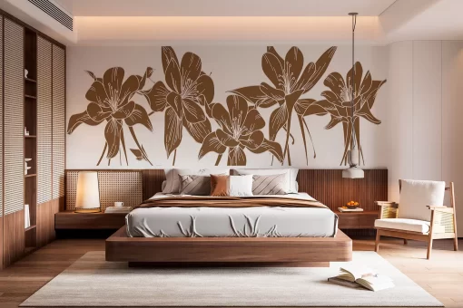 Tranh dán tường 3D bông hoa nghệ thuật TDT824