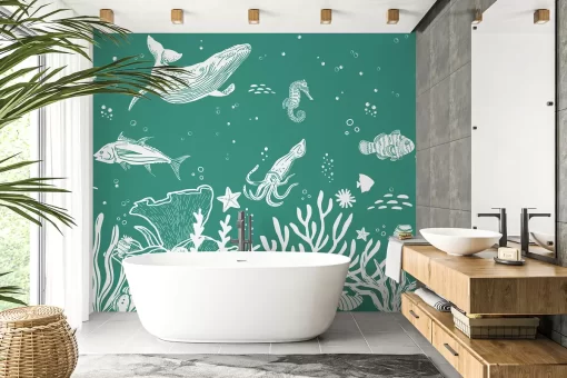 Tranh dán tường 3D cảnh đại dương TDT929