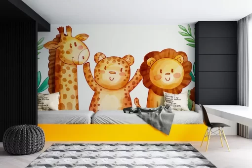 Tranh dán tường 3D động vật ngộ nghĩnh TDT946