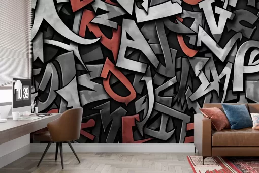 Tranh dán tường 3D trừu tượng nghệ thuật TDT1075