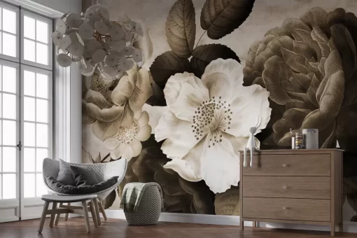 Tranh dán tường 3D bông hoa nghệ thuật TDT1061