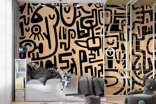 Tranh dán tường 3D trừu tượng nghệ thuật TDT1073