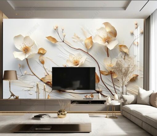 Tranh dán tường 3D hoa nghệ thuật TDT1638