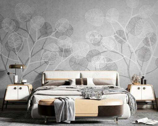 Tranh dán tường 3D lá cây nghệ thuật TDT1664
